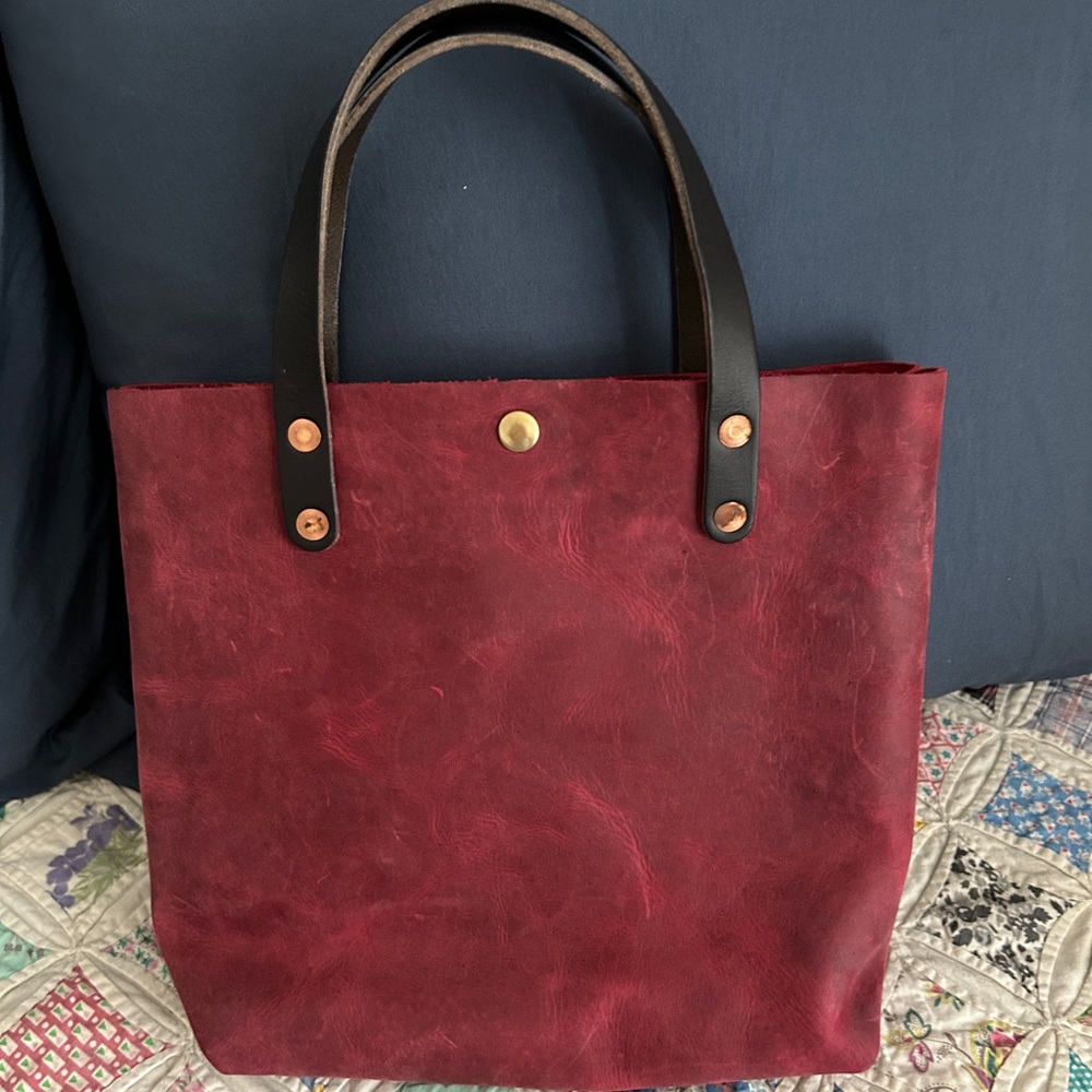 KMM & Co. mini tote in Cranberry Crazy Horse